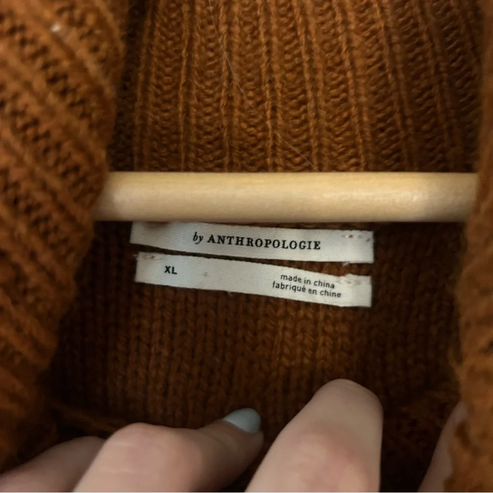 Anthropologie Layered Cable Knit Twofer Turtleneck Sweater - Picture 5 of 7